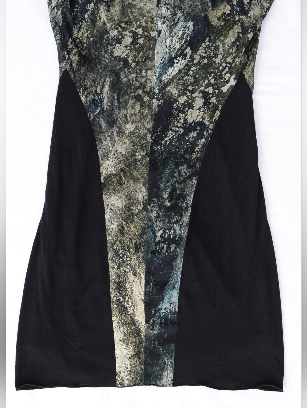Helmut Lang Silk Twist Front Printed Abstract Dress Sz 4 Raven Print Sateen - Picture 8 of 12